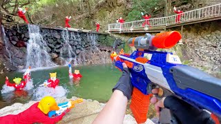 Nerf War  Amusement Park Battle Collection Nerf First Person Shooter [upl. by Annayr]