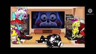 Fnaf 2 react to the bonnie songGacha clubGlamrock Foxy [upl. by Dlorad]