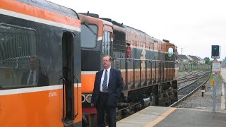 Ireland Maynooth an Iarnród Éireann Class 071 diesel loco departs on a Dublin to Sligo service [upl. by Lleral]