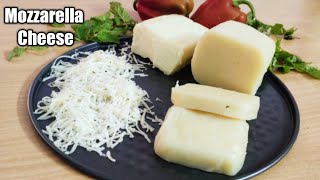 No rennet mozzarella cheese  How to make mozzarella cheese at home  Homemade Pizza cheese [upl. by Attalanta]