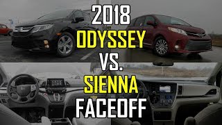 2018 Honda Odyssey EXL vs 2018 Toyota Sienna XLE Faceoff Comparison [upl. by Naillimxam845]