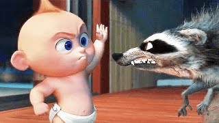 Incredibles 2 Clip  Baby Jack Jack Fights A Raccoon 2018 [upl. by Ramedlab]