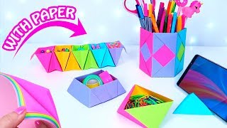 5 DIY DESK ORGANIZER Back to School 2020 [upl. by Jasisa]