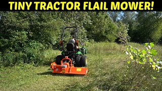 TINY FLAIL MOWER FIELD TEST WAY BETTER THAN A BRUSH HOG 🚜 [upl. by Tess]