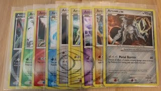 Pokemon Showcase 9 Types of Arceus Cards [upl. by Shirline]