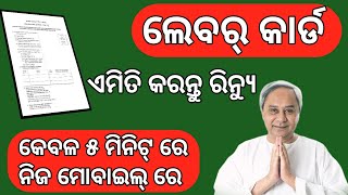 How To Renewal Labour Card In Online 2024  Labour Card Renew Online Full Process In Odia  odisha [upl. by Hallette]