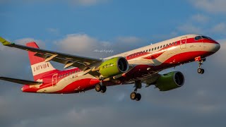 Air Baltic A220 special livery departure [upl. by Nwahsyd789]