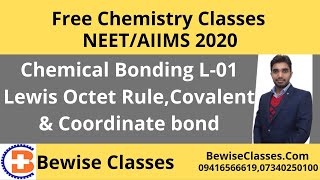 Chemical Bonding L01 Lewis Octet Rule Covalent amp Coordinate bond CL 10 😃Free NEET AIIMS Chemistry [upl. by Shamus]