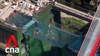 Dizzying sky pool unveiled in London [upl. by Tarr352]