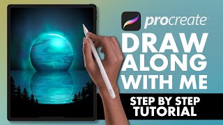 11 Procreate Step By Step Tutorial  Draw Along With Me  space theme [upl. by Artamas]