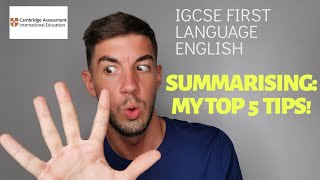 iGCSE First Language English  Summarising MY TOP 5 TIPS [upl. by Khalil]