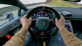 POV Lamborghini Huracan STO 8000rpm on the Autobahn pure sound [upl. by Philo745]