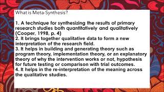 MetaSynthesis  An Introduction [upl. by Giselbert]