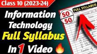 Full Syllabus Revision IT 402 Class10 Information Technology Full Syllabus Revision Class 10 [upl. by Einberger]