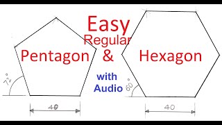 26bDraw regular Pentagon and Hexagon using an easy method [upl. by Aloz]