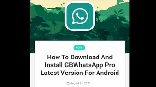 How To Download And Install GBWhatsApp Pro v1350 Latest Version For Android [upl. by Kyred590]