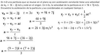 Física  Movimiento en dos dimensiones con aceleración constante  Ejemplo 2 [upl. by Sitruk867]