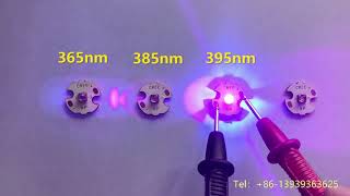 Ultraviolet 365nm VS 385nm VS 395nm VS 405nm  LG UV LED comparision  UV Glue Curing UV glass [upl. by Johan]