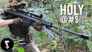 Barrett 50 Cal vs Airsoft Players Painful [upl. by Alaehs]