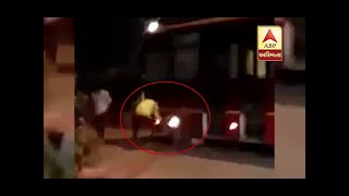 Man Fire BRTS Bus In Surat Watch Mobile Video [upl. by Wolsky]