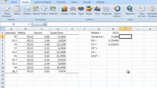 EXCEL  Medidas de dispersão Estatística Básica [upl. by Anaiviv]