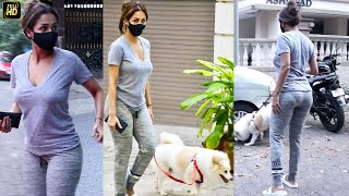 Superfit Malaika Arora Takes Her CUTE Dog For A Walk [upl. by Yenwat]