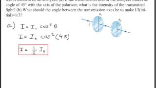 Light of intensity I0 and polarized parallel to the transmission axis of a polarizer [upl. by Karlene]