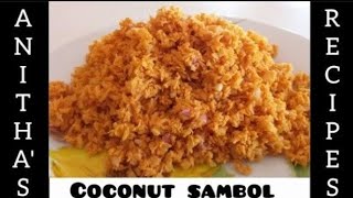 Coconut Sambol with desiccated coconut without mixie  Make use hand [upl. by Hallock]