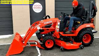 SO MUCH BETTER How to remove amp reinstall The Kubota LA344 SwiftTach Front End Loader BX Series [upl. by Bowles]