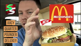 McDonald’s Juicy Quarter Pounder Deluxe Burger Review and Unboxing  Must or Bust [upl. by Kcin]