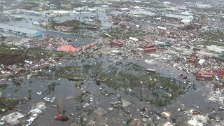 Aerial footage shows total devastation in Abaco Bahamas after Hurricane Dorian [upl. by Arlyn773]