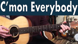 How To Play Cmon Everybody On Guitar  Eddie Cochran Guitar Lesson  Tutorial [upl. by Ilarrold]