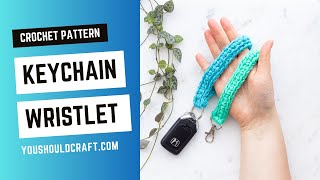 Quick Crochet Keychain Wristlet  Beginner Friendly Tutorial  How to Crochet a Keychain [upl. by Zela]