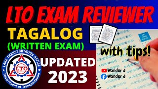 LTO EXAM REVIEWER FOR DRIVERS LICENSE  TAGALOG with TIPS  Wander J [upl. by Retsim]