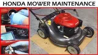 Honda Lawnmower Maintenance  Oil Change amp Sharpen Blade [upl. by Niryt493]