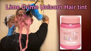 Dying the underlayer of my hair with Lime Crime Unicorn Hair tint Bunny [upl. by Vladimir]