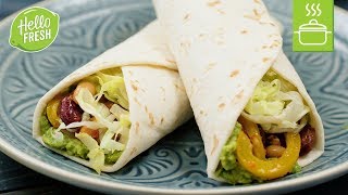 Mexikanische Burritos mit Bohnen Gemüse und Guacamole  Vegetarische Gerichte [upl. by Neelahs859]