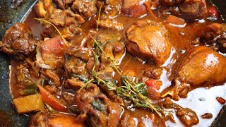 SUPER TASTY JAMAICAN BROWN STEW CHICKEN STEP BY STEP  STEWED CHICKEN [upl. by Just]