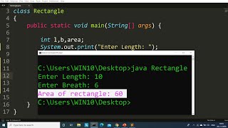 Java program to Calculate Area of Rectangle  Learn Coding [upl. by Dorise166]