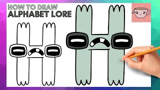 How To Draw Alphabet Lore  Letter H  Cute Easy Step By Step Drawing Tutorial [upl. by Tumer]