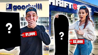 Who Can Find the MOST EXPENSIVE Item in a Thrift Store  Challenge [upl. by Anner862]