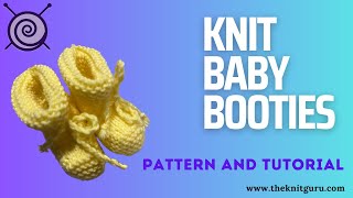 Knitting Simple Baby Booties [upl. by Mycah]