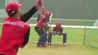 Rashid khan BOWLING to Ikram Alikhil [upl. by Ellebasi861]