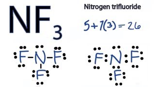 NF3 Lewis Structure  How to Draw the Dot Structure for NF3 Nitrogen trifluoride [upl. by Ainadi]