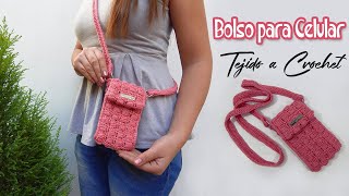 BOLSO PARA CELULAR tejido a crochet  MODA CROCHET MARITZA [upl. by Ycinuq911]