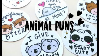 8 Kawaii Animals Puns Badges  Doodles by Sarah [upl. by Fishback]