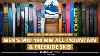 2024 Mens Mid100 mm Freeride Ski Comparison with SkiEssentialscom [upl. by Aroda170]