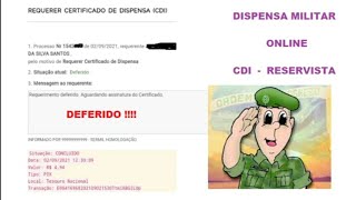 SOLICITAÇÃO ONLINE DA RESERVISTA CDI PROCESSO DEFERIDO [upl. by Wernda446]