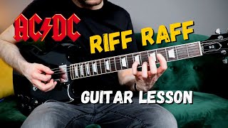 How To Play Riff Raff  By ACDC  On Guitar [upl. by Ekle370]