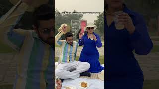 Sari aesthetics ki aisi taisi 🤣 baniya hubby picnic funny [upl. by Mannos]